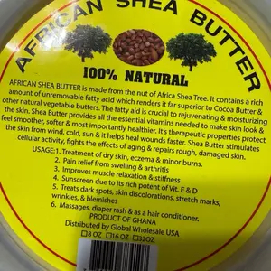 African Shea Butter 100% Natural 16oz - Moisturizing Body Butter for Dry Skin, Eczema & Minor Burns