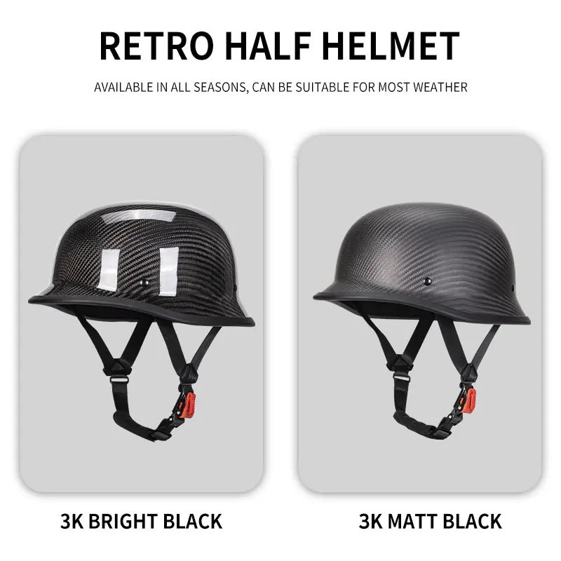 german style motorcycle helmet carbon fiber Premium Half Helmet: Lightweight, Comfort Safety Matte Grey / XXL Our Premium Classic German 100% Carbon Fiber Novelty Item is Fully Lined With A Custom Formed Interior For X Mayan Style DOT Half Helmet