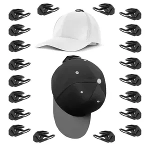 Adhesive Hat Hooks for Wall (20-Pack) - Minimalist Hat Display, Hat Rack for Baseball Caps, Strong and no Drilling, Hat Shelf Organizer for Door, Closet, Office, Bedroom