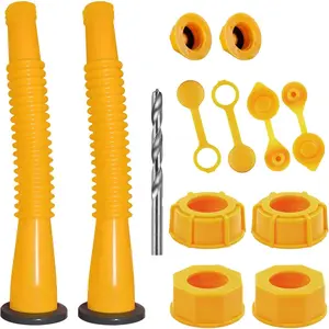 Gas Can Spout Replacement Kit, Gas Can Nozzle Replacement (2 Kit), For  1/2/5/10 Gallon Gas Cans.The seal is fully installed you can use it directly. Replacement gas can spout (Yellow)