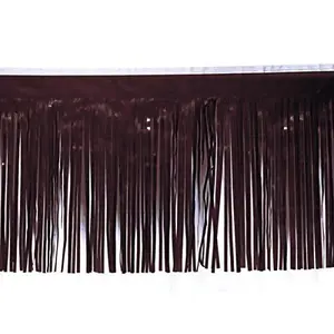 Anderson's Vinyl Brown Fringe, 15" x 10' Shiny Decorative Trim for Floats, Parties, Tables, Ceilings, Doorways, Backdrops, and Event Décor