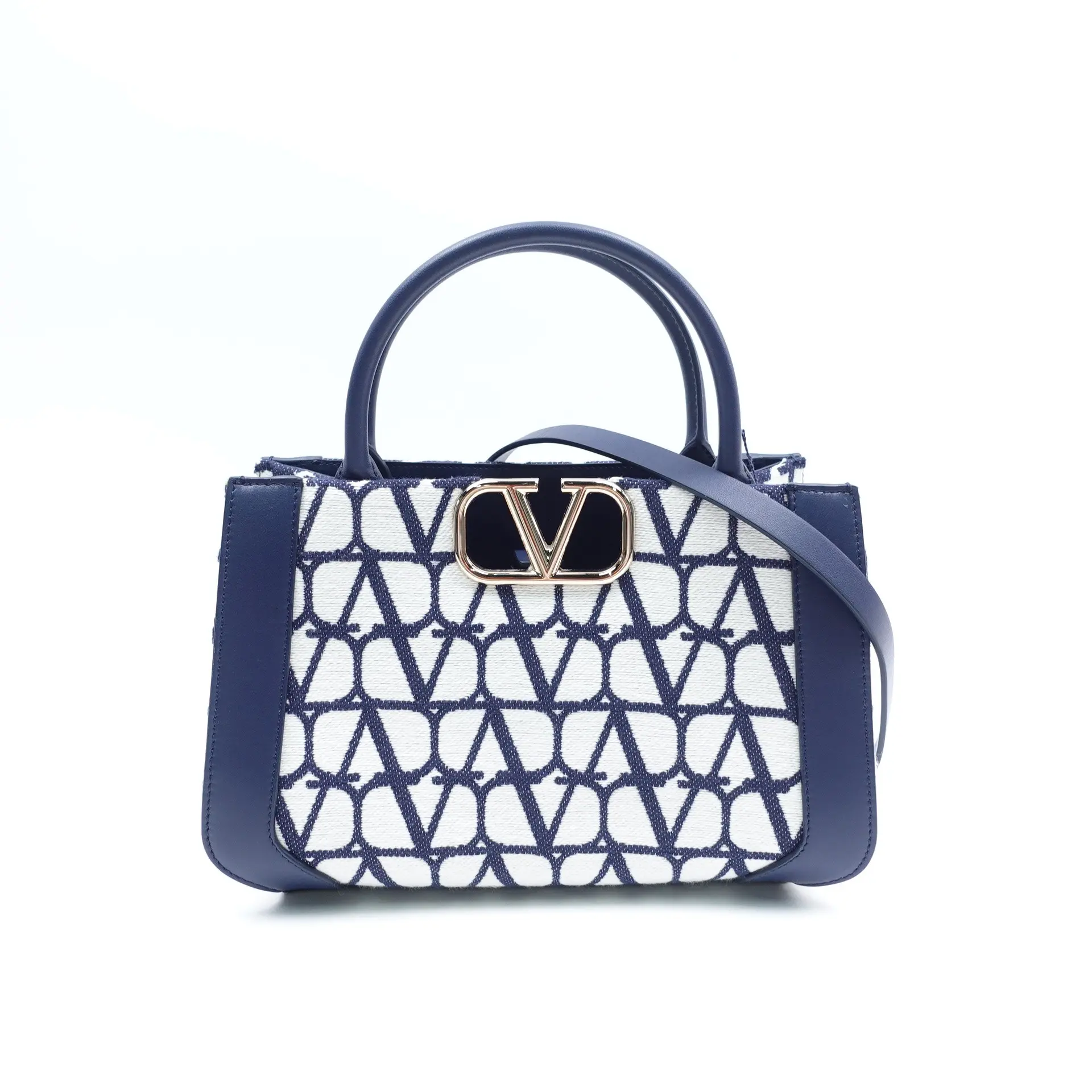 Pre-owned Valentino Canvas Shoulder Bags VLOGO Signature Blue Shoulder Bag T10389677