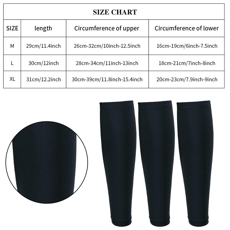 【YOOHOL】[Valentine’s Day Gift] Calf Compression Sleeves 3-Pack (20–30 mmHg) – Graduated Support for Women & Men | Helps Reduce Leg Fatigue for Long Standing, Travel & Daily Wear