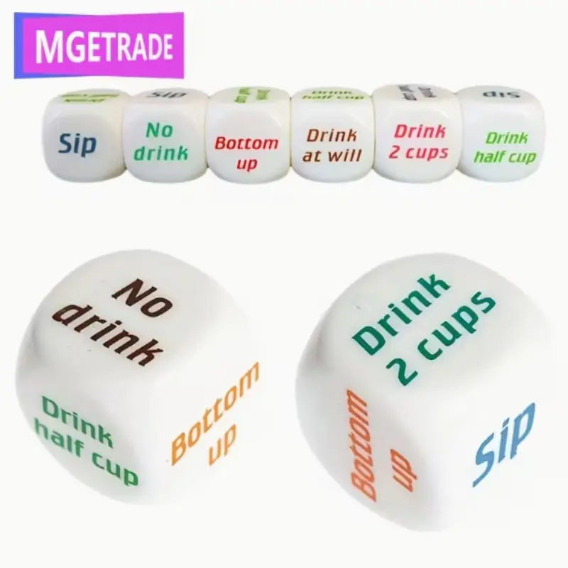 Interactive Drink Dice Game for Adults, Christmas Wedding Birthday Party Fun, 6 Color Beverage Joke Table Games, Interactive Drinking Games, Fun Tabletop Game