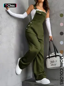 Women's Deep Fitted Long Pants, Basic Casual Plain Design, Not Elastic, All-Season Wear, Pocket Detail, Retro Vintage Workwear Style