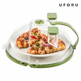 UFORU Upgraded Foldable Microwave Splatter Cover - 10 in Sturdy Lightweight Vented Lid with Handle, Dual Water Steamer, Hanging Design, Microwave Safe Food Domes for Moisture-Rich Heating, Kitchen Supplies Gadget, Dual Steamers