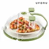 UFORU Upgraded Foldable Microwave Splatter Cover - 10 in Sturdy Lightweight Vented Lid with Handle, Dual Water Steamer, Hanging Design, Microwave Safe Food Domes for Moisture-Rich Heating, Kitchen Supplies Gadget, Dual Steamers