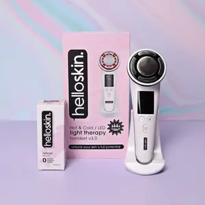 Helloskin Anti-Aging Facial Essentials Kit - Retinol Serum, V3 LED Light Therapy Device for Firmer, Smoother Skin - Paraben-, Sulfate-, Phthalate-Free Skincare Set