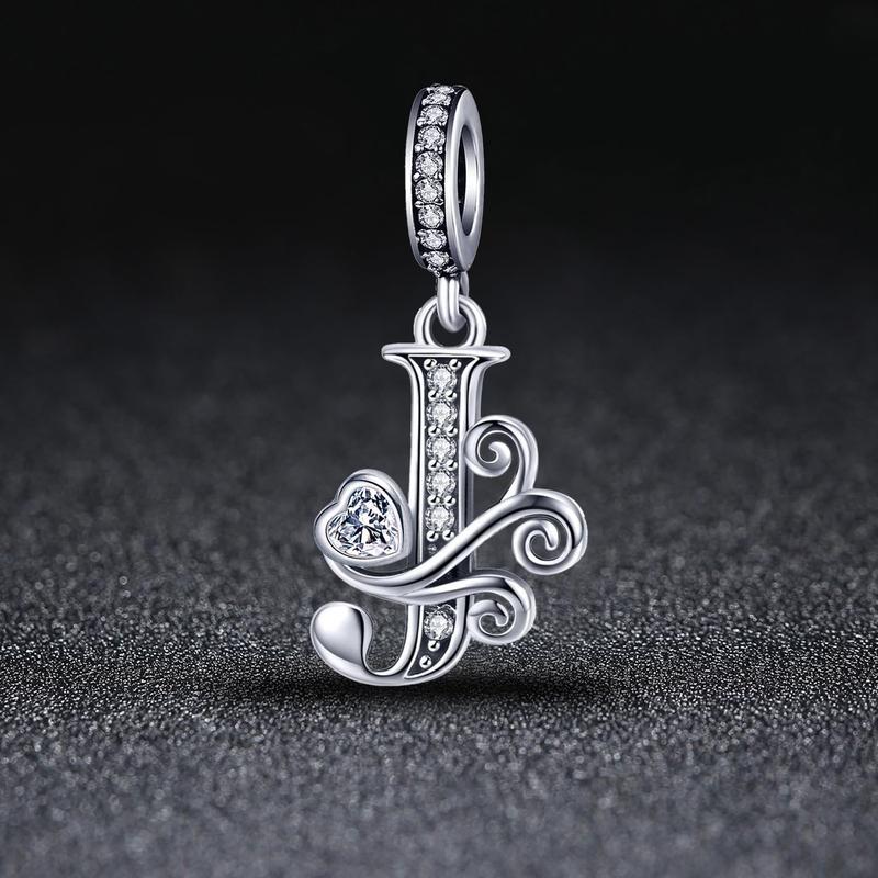 Silver Letter Charm Fit for Pandora Charms Bracelet Alphabet Initial Dangle Charms Beads Jewelry Gifts for Women