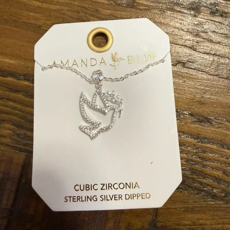 Sterling silver plated Dove necklace