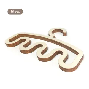 10pcs Wooden Wave-Shaped Mini Hangers, Ideal for Baby Clothes & Pet Apparel, Smooth Lightweight Design, Gentle on Fabrics, Cute Appearance