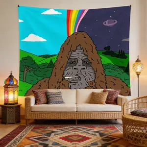 Cartoon Gorilla Pattern Tapestry, 1 Count Colorful Funny Wall Hanging Background Cloth, Room Accessories Wall Decor for Home Living Room Bedroom Dormitory