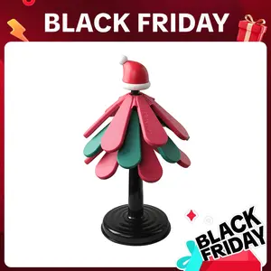 AORAN Christmas Tree Silicone Coaster with Festive Santa Hat Design for Holiday Tableware Protection