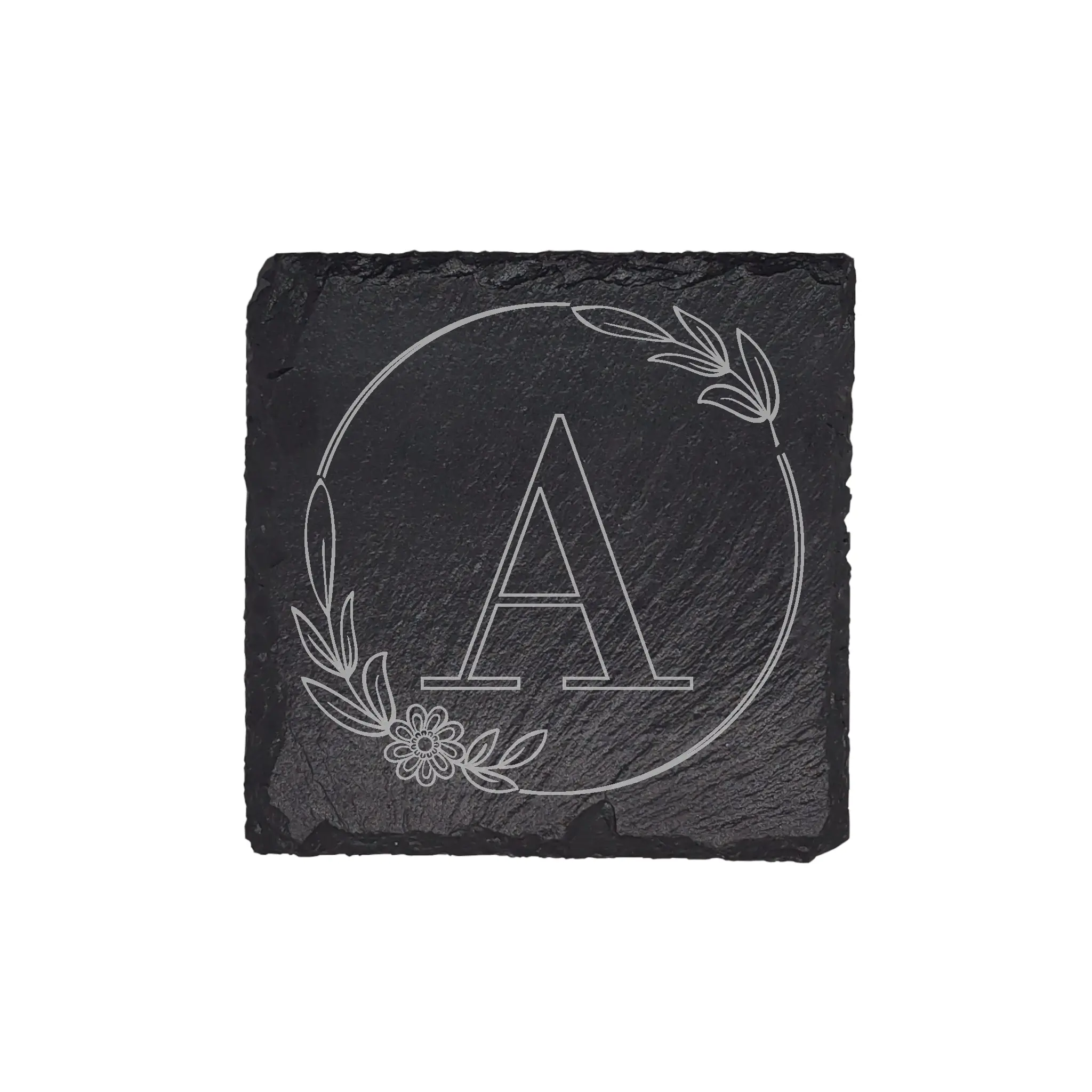 Slate Coasters with Modern Monogram Design (4 pcs.)
