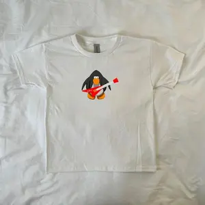 Club Penguin Guitar Baby Tee, ahs style, y2k, Pinterest, 90s style baby tee, retro, Childhood Aesthetic, nostalgic, streetwear, 2000s vibe