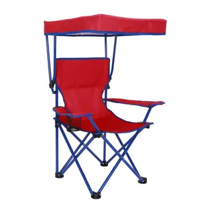 Ozark Trail Kids' Camping Canopy Chair with Safety Lock, 125 lb Capacity, Red