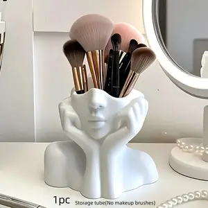 Unique Creative Makeup Brush Holder Pen Case Storage Box, Desktop Installation Tool, 30-Piece Set, Cute Cosmetic Organizer, Durable Plastic, Cosmetics Organizer Storage