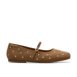 Clarks Womens Livia Stud Mary Janes,Ballet Flats
