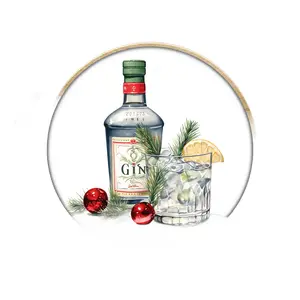 Christmas Sign, Gin Christmas, DECOE-5366-DH, 18" Door Hanger