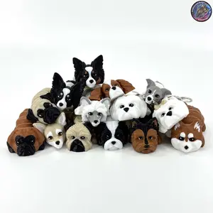 Toy Group Dog Keychain Bag Charm Zipper Pull Kawaii Flexi Fidget Cute Puppy Articulating 3D