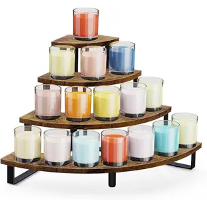 4-Tier Wooden Display Stand, Tiered Shelf Rack for Vendors, Retail, Craft Shows, Farmers Market & Tabletop Display