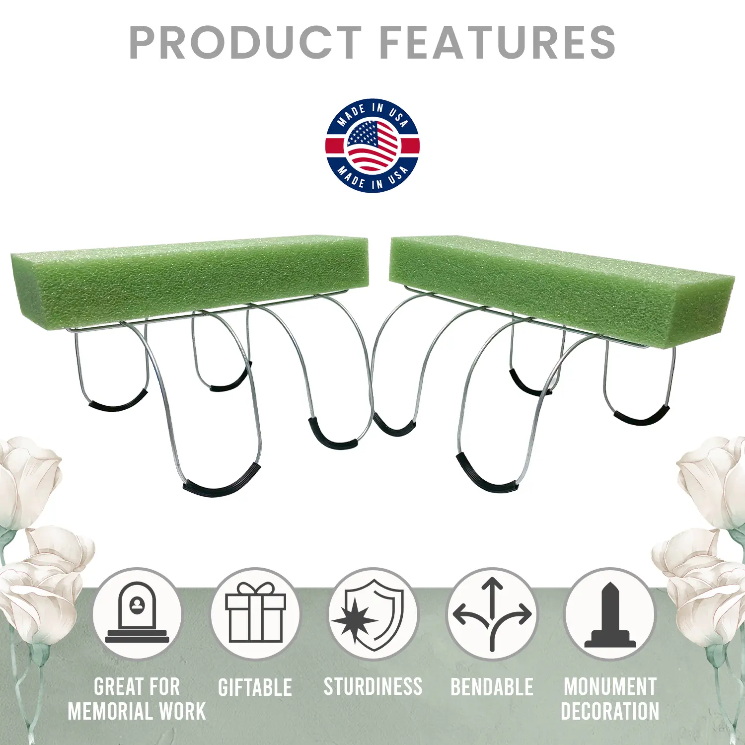 2 Pack Cemetery Saddle With Foam 2 Pack Headstone Saddle Galvanized Wire