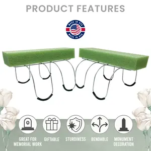 2 Pack Cemetery Saddle With Foam 2 Pack Headstone Saddle Galvanized Wire