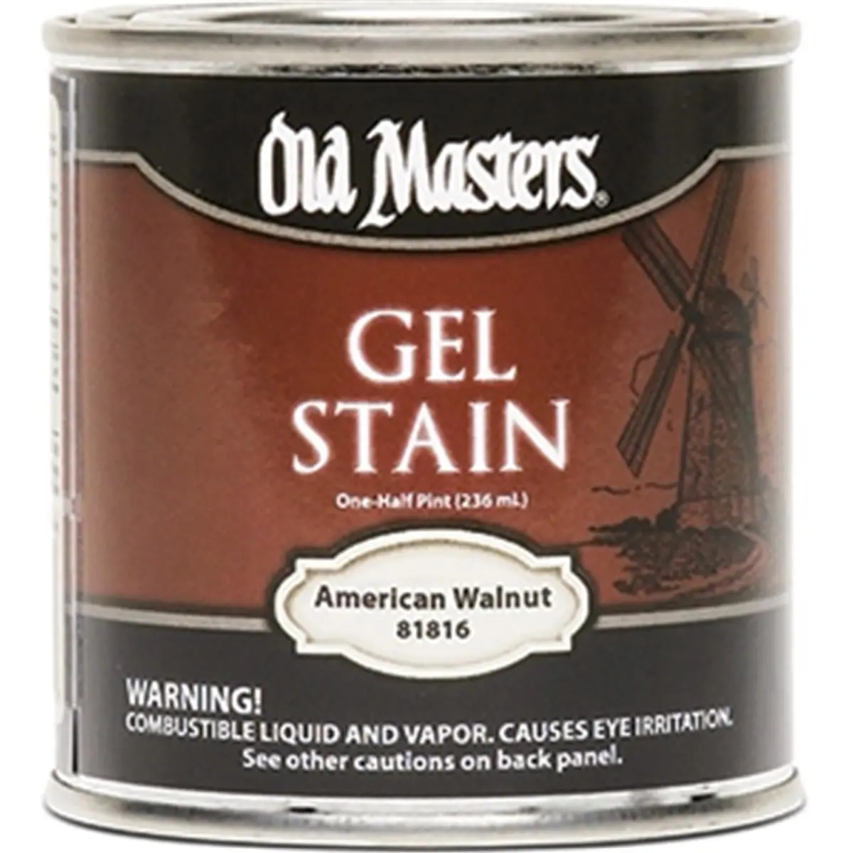 212 MAIN Old Masters 81816 0.5 pt American Walnut Oil-Based Gel Stain - Thick Formula, Uniform Color, Highly Pigmented, Superior Control, for Fiberglass, Difficult-to-Stain Surfaces, Intense Colors on Wood, Interior/Exterior Automotive & Wood Care