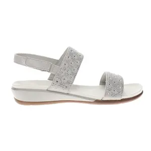 Easy Spirit Womens Haisley Rhinestone Slingback Casual Sandals Casual Low Heel 1-2" - Silver