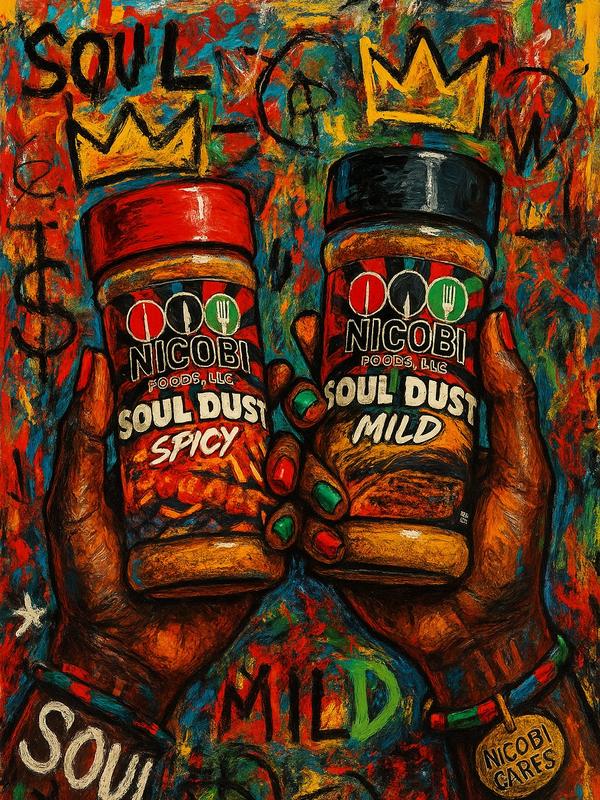 Nicobi Foods Soul Dust Spicy – Savory, Smooth & All-Purpose Flavor in Every Shake (5 oz) Infused Ghost Pepper.