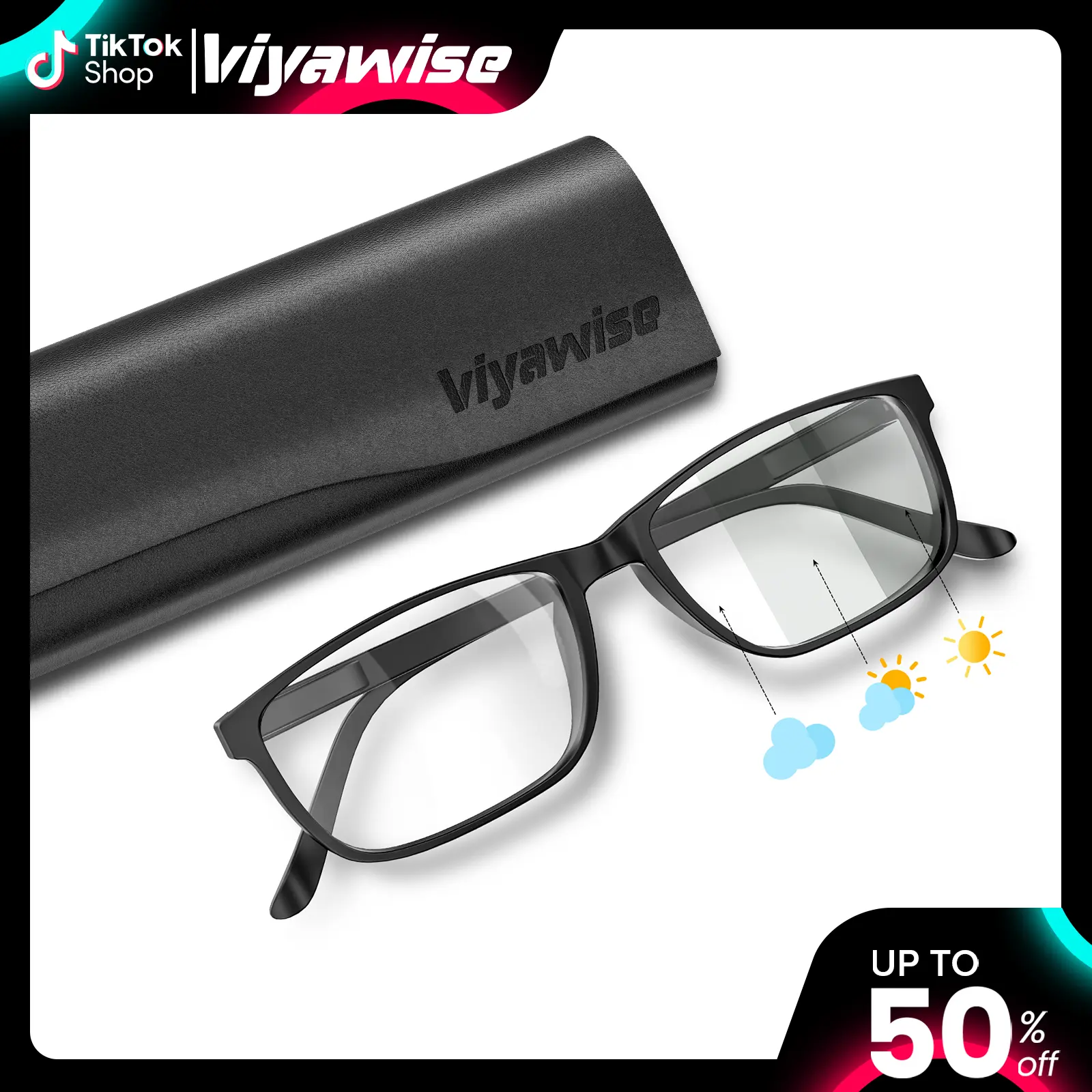 VIYAWISE Blue Light Blocking Glasses with case for Women & Men, Eye Strain Protection Bluelight Blockers Clear Glasses for Better Sleep Reading Indoor Outdoor Computer Gaming