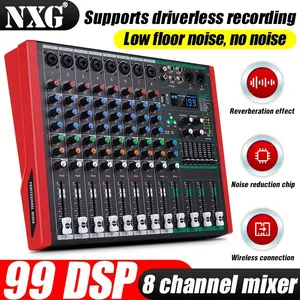 New 8/12channel Sound Mixer Audio Mixing Console 48v 99dsp Computer sound card