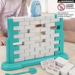 Penguin Wall Challenge Family Strategy Board Game, Interactive Stacking Blocks Party Toy, Family Fun Game, Hand-Eye Coordination, Suitable for Kids over 3 Years