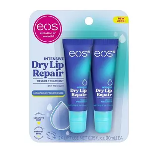 eos The Hero Lip Repair – Extra Dry Lip Treatment with 24-Hour Moisture, Natural Strawberry Extract, 0.35 fl oz, 2 Count