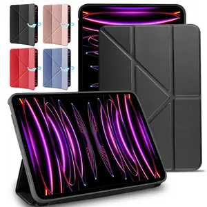 Protective Case for Apple iPad Air 6 2024 13-inch / iPad Pro 12.9-inch 2022/2021/2020/2018 Stand Case Transparent Hard Back Cover for Pencil Storage Leather Cover