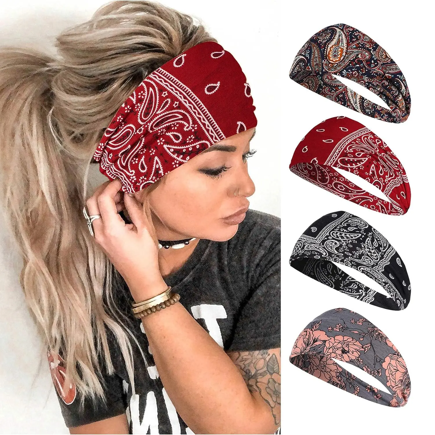 Wide Headbands for Women, Boho Bandeau Head Bands