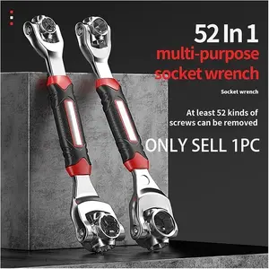 Universal Wrench Set 8/52-In-1 Multi-Spec Display Socket Wrench Tool, Adjustable 360-Degree Rotating Head, Home and Car Repair, Household Decoration