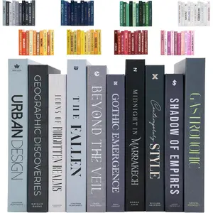 Black 10 Piece Decorative Book Set with 3 Sizes Preassembled with Hidden Storage Perfectly Stackable for Home Staging Book Decor to Elevate Your Space Simple Home Decor