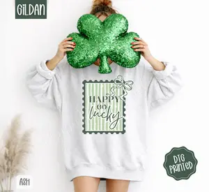 Happy Go Lucky Sweatshirt, Trendy Women's St. Patrick's Day Crewneck