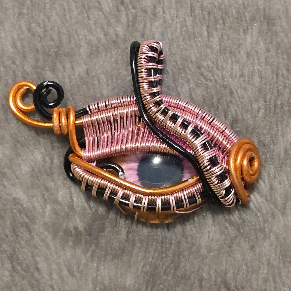 Handmade Wire Wrapped Eye Pendant