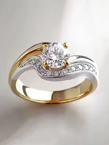 1 PC Charm Cubic Zirconia Ring Elegant Engagement Ring For Women Wedding Valentine's Day Gift