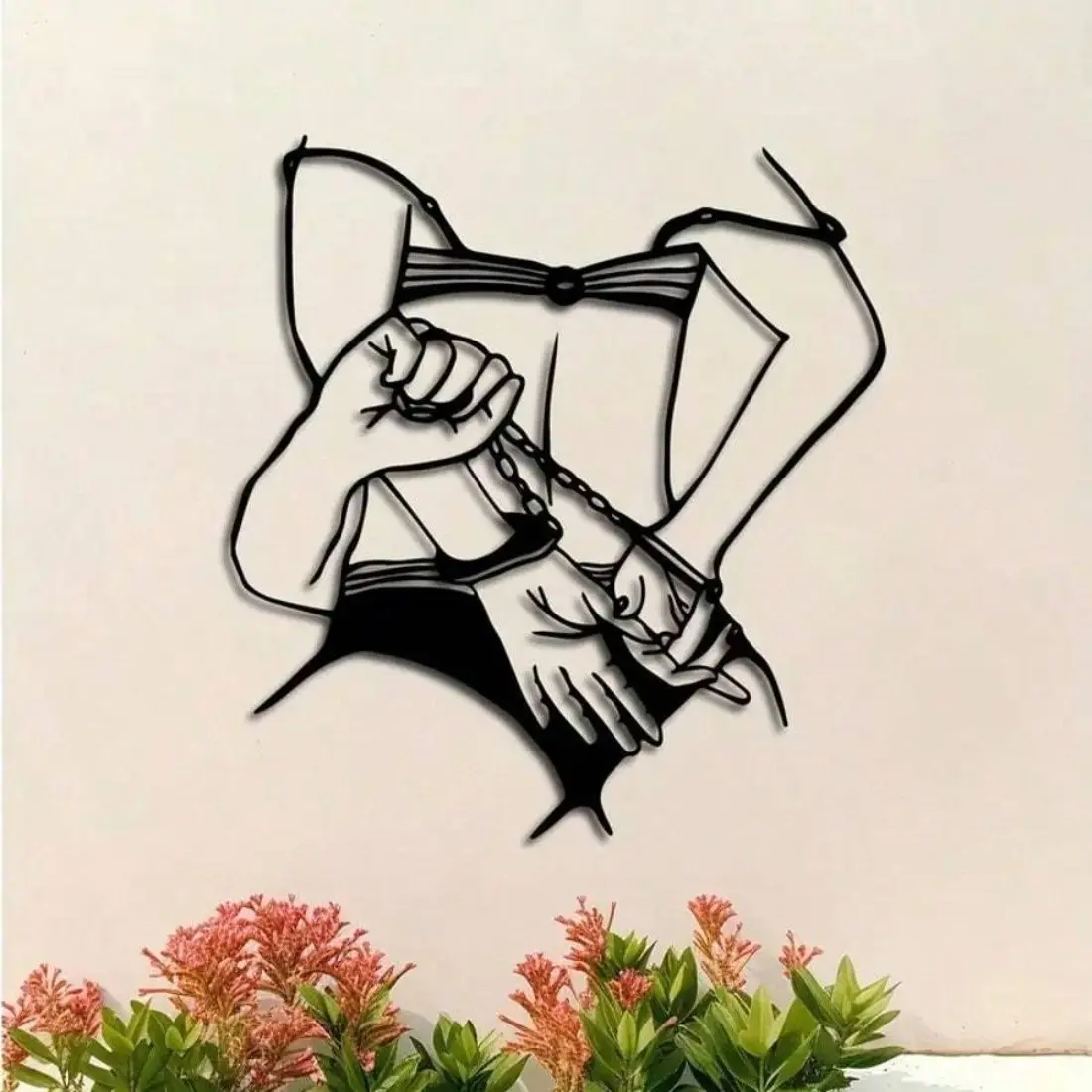 CIFbuy™ Metal Iron Female Silhouette Home Wall Art: Black Modern Sensual Line Design, Perfect Bedroom Decor & Valentine's Day Gift - Collectible Figurines.