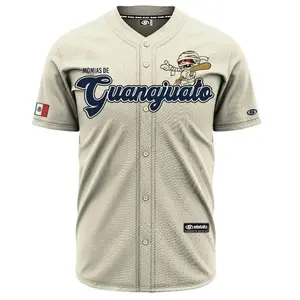 (BEIGE) Momias De GUANAJUATO Baseball Jersey, Mexico Jersey for Men Women Youth And Kids, Mexico Baseball Shirt, Hiphop Jersey, All-Over Print Baseball Jersey