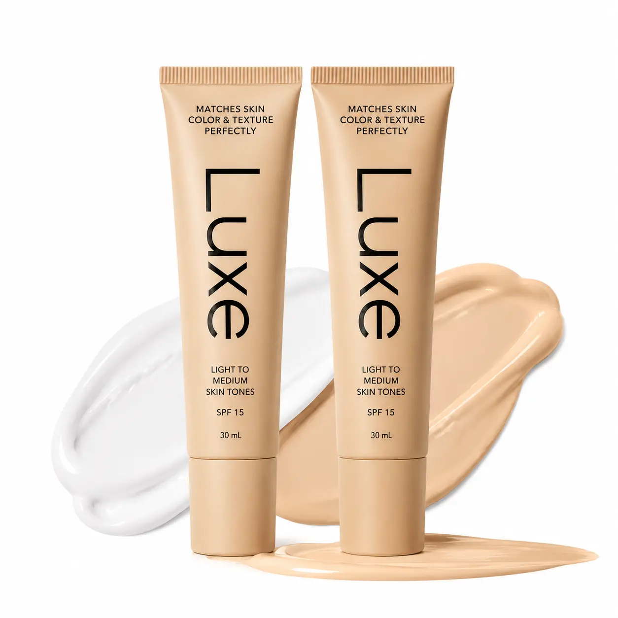 LUXE Color-Changing Face Foundation - Light, Complexion Perfecting, Radiant Complexion, Flawless Buildable Natural Coverage, Starts White & Blends to Match All Skin Types, Lightweight Dewy Finish, 30ml, Balm