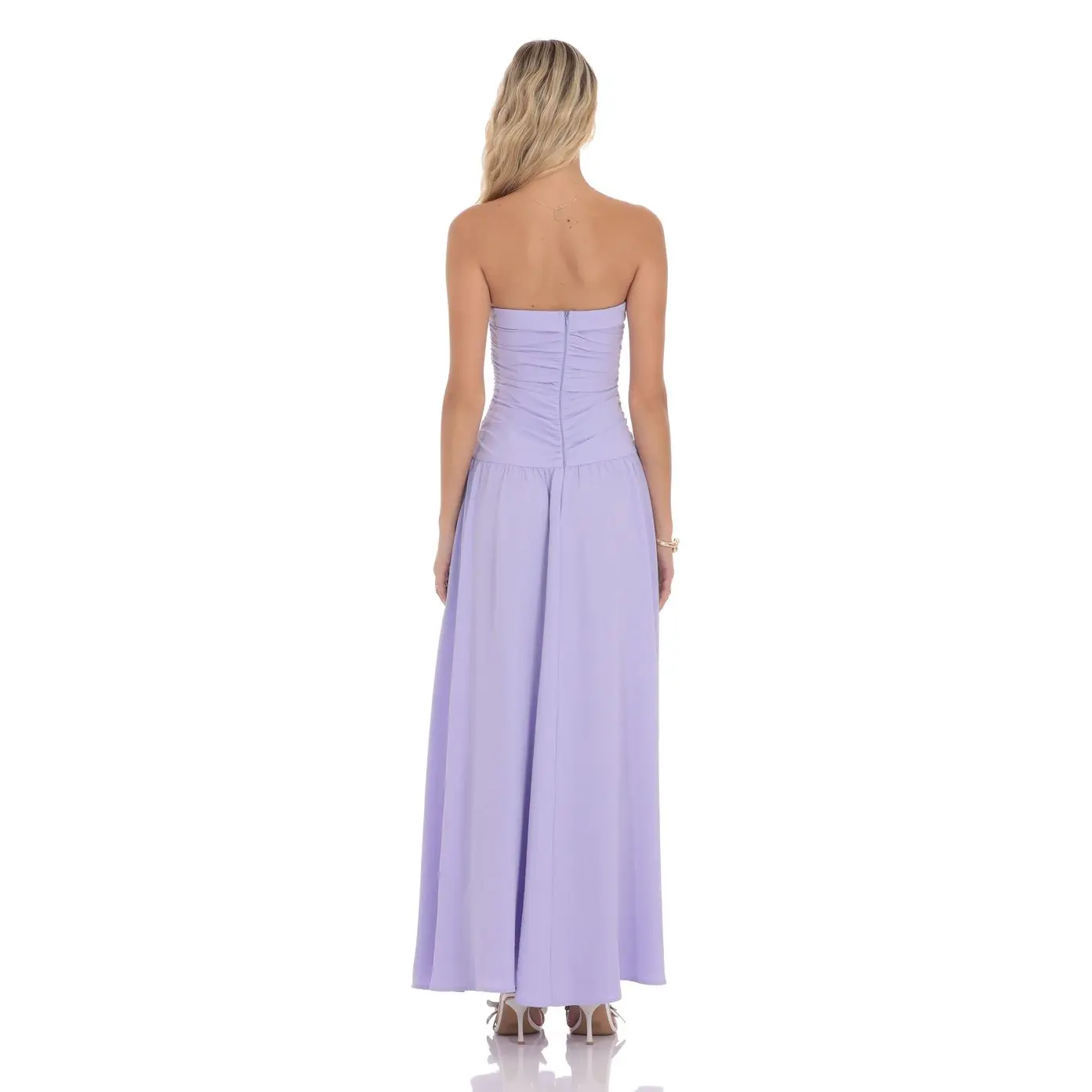 sachin and babi light blue dress Strapless Drop Waist Pleated Maxi Dress – IULOVER main image 1