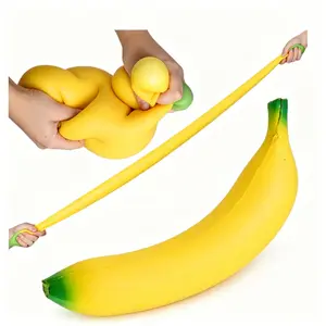 13.8“ Super Stretchable TPR Banana Slow Rebound Squishy Toy,Realistic Fake Banana Shape Novelty Prank Toy,Party Supplies for Kids Birthday Goodie Bag Fillers,Classroom Rewards,Halloween Trick Gifts,Anxiety Relief Toy for Toddlers,Boys,Girls,Teens & Adults