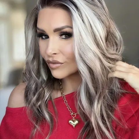 MACA BAKA Sage Iced Brown Ash Blonde Layered Short Ombre Highlight Lace Front Wig with Scandinavian Hairline Glueless Low Density 14 Inches Natural Wavy Mixed Blonde Dark Brown HD Synthetic Lace Front Wigs for Women Pre Plucked, Lace Frontal Wig