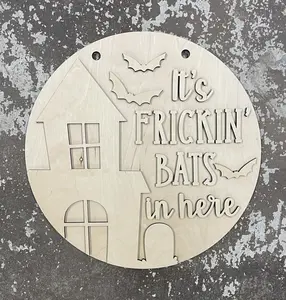 It's Frickin' Bats in Here Halloween Layered Door Hanger Blank