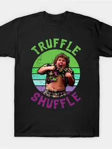 7.5oz the Goonies Truffle Shuffle Print T-Shirt, High-Quality Casual Long Sleeve Round Neck, Comfortable Classic Style, Perfect Gift for Leisure Wear