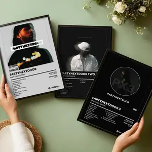 P-PARTY NEXT DOOR Album Poster Waterproof HD Wall Art Sticker, Peel & Stick Self Adhesive Wall Decor, Fade Resistant Print, Easy Apply Remove, Modern Home Decor, Modern Home Decoration, Multi Sizes